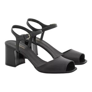 NIB Salvatore‎ Ferragamo Sally 60 Black Block Heel Sandals Sz 10